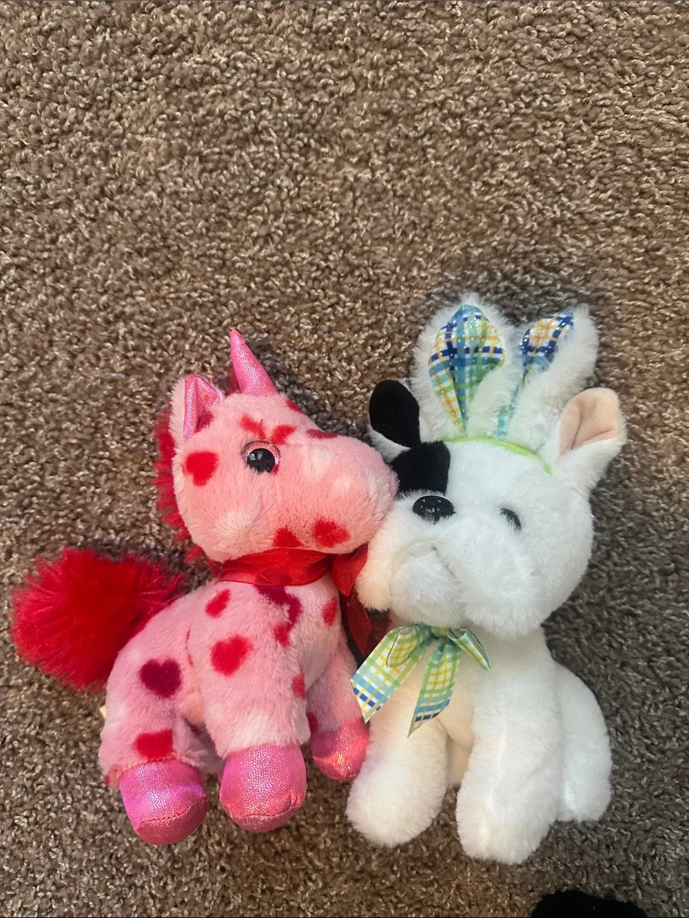 Plush Small Pet Toy Set - Pink Heart Pony & White dog